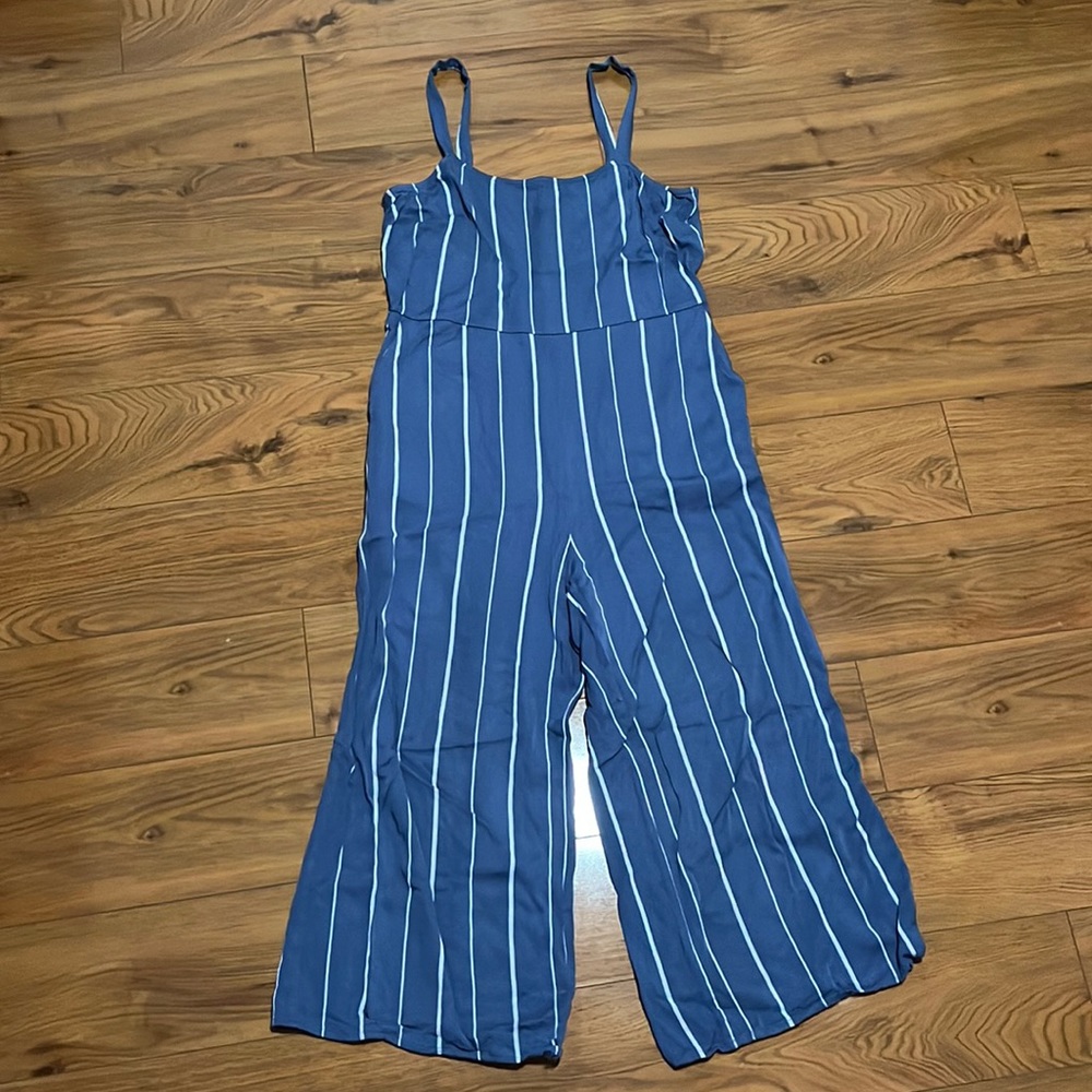 Gap Blue Striped Jumpsuit